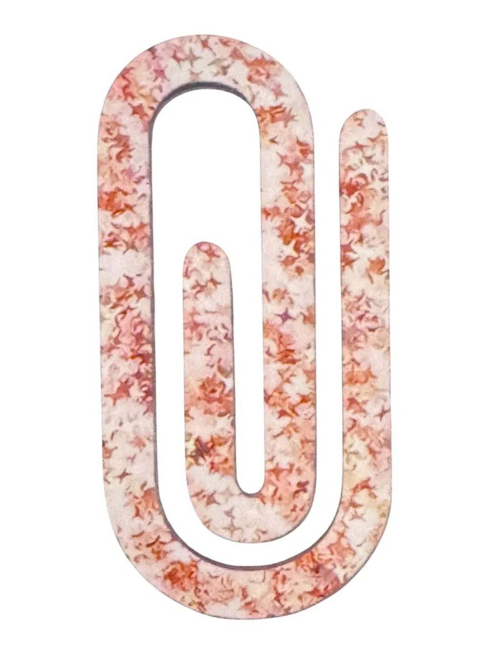 Oversized Peach Floral Acrylic Paper Clip Bookmark | Jumbo Planner Bookmark